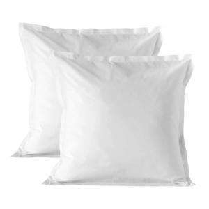 Funda de almohada 100% algodón blanco 60x60 cm (x2)