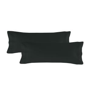 Funda de almohada 100% algodón negro 45x110 cm (x2) (cama 1…