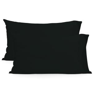 Funda de almohada 100% algodón negro 50x75 cm (x2) (cama 15…