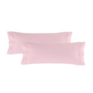 Funda de almohada 100% algodón rosa palo 45x110 cm (x2) (ca…