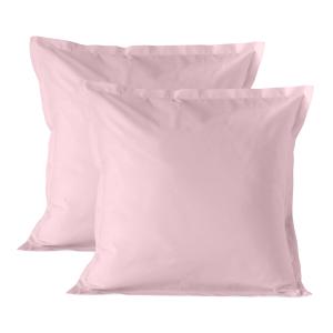 Funda de almohada 100% algodón rosa palo 60x60 cm (x2)