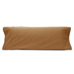 Funda de almohada de algodón percal 45x110 cm marrón claro