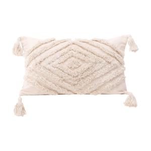 Funda de almohada de poliéster y algodón blanco crema 50x30…