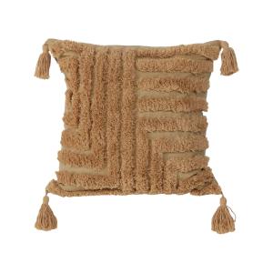 Funda de almohada de poliéster y algodón marrón 45x45 cm