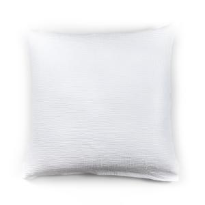 Funda de almohada en gasa de algodón blanco 65 x 65 cm