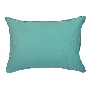 Funda de almohada gasa de algodón azul mineral 50 x 70 cm