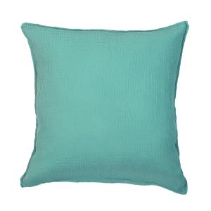 Funda de almohada gasa de algodón azul mineral 65 x 65 cm