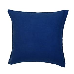 Funda de almohada gasa de algodón azul noche 65 x 65 cm