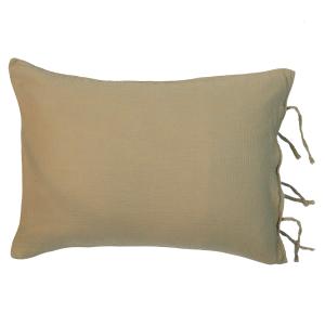Funda de almohada gasa de algodón color arcilla 50 x 70 cm