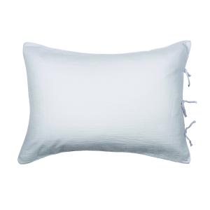 Funda de almohada gasa de algodón gris perla 50 x 70 cm