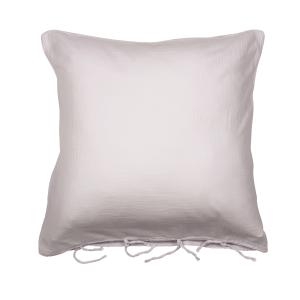 Funda de almohada gasa de algodón gris perla 65 x 65 cm