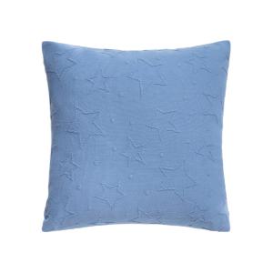 Funda de cojín estrellas crochet azul 45x45