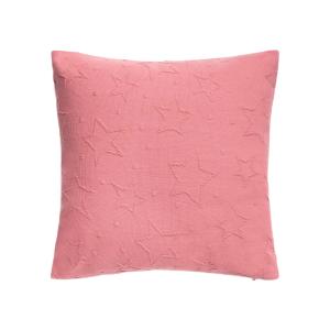 Funda de cojín estrellas crochet rosa 45x45
