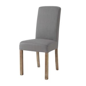 Funda de silla de lino lavado gris, compatible con la silla…