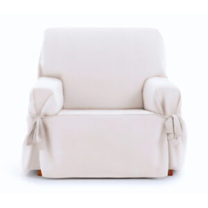 Funda de sillón con lazos blanco 80 - 120 cm