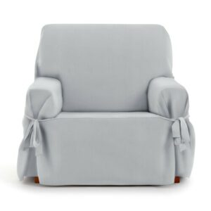 Funda de sillón con lazos gris claro 80 - 120 cm