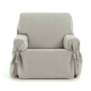 Funda de sillón con lazos taupe 80 - 120 cm