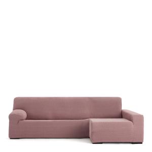 Funda de sofá chaise longue bielástica derecha rosa 250 - 3…