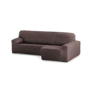 Funda de sofá chaise longue elástica derecha marrón 250 - 3…