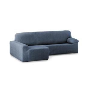 Funda de sofá chaise longue elástica izquierda azul 250 - 3…
