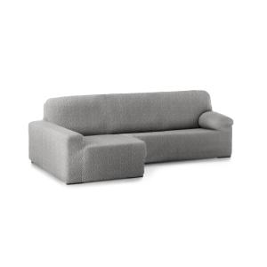 Funda de sofá chaise longue elástica izquierda gris claro 2…