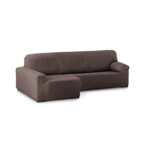 Funda de sofá chaise longue elástica izquierda marrón 250 -…