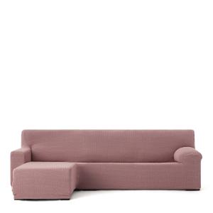 Funda de sofá chaise longue izquierda b/c rosa 250 - 360 cm