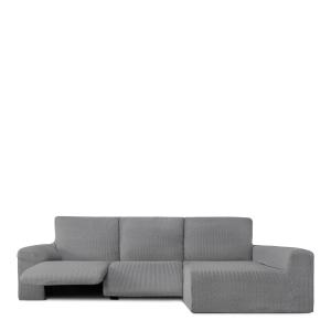Funda de sofá chaise relax bielástica derecha gris 250 - 36…