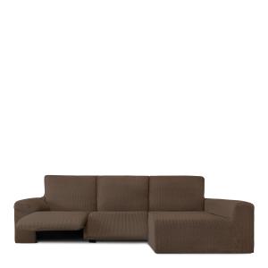 Funda de sofá chaise relax bielástica derecha marrón 250 -…
