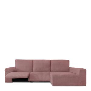 Funda de sofá chaise relax bielástica derecha rosa 250 - 36…