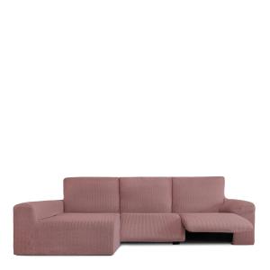 Funda de sofá chaise relax bielástica izquierda rosa 250 -…