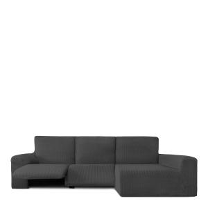 Funda de sofá chaise relax derecha gris oscuro 250 - 360 cm