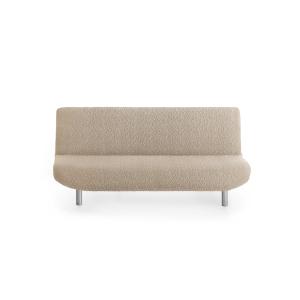 Funda de sofá click clack elástica beige 180 - 230 cm