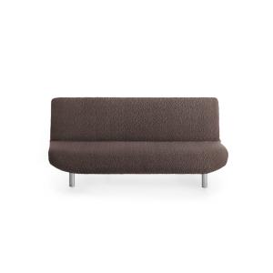 Funda de sofá click clack elástica marrón 180 - 230 cm