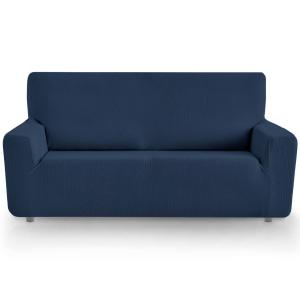 Funda de sofá elástica adaptable azul 240 - 270 cm