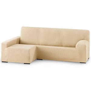 Funda de sofá elástica adaptable. Beige chaise longue largo…