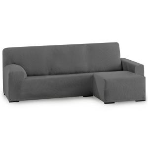 Funda de sofá elástica adaptable. Gris chaise longue corto…