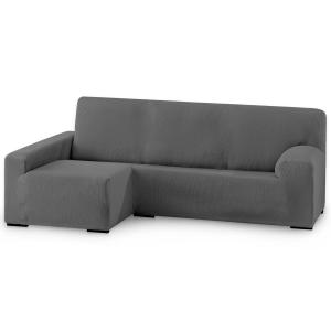 Funda de sofá elástica adaptable. Gris chaise longue largo…