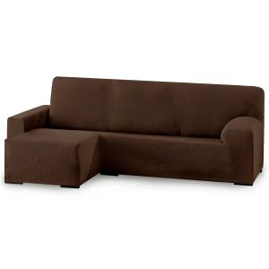 Funda de sofá elástica adaptable. Marrón chaise longue cort…