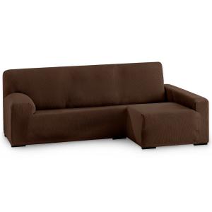 Funda de sofá elástica adaptable. Marrón chaise longue larg…