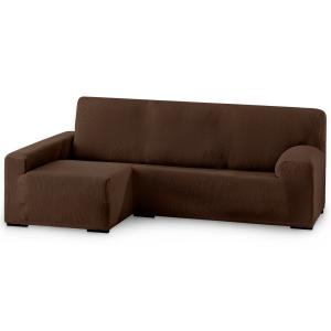 Funda de sofá elástica adaptable. Marrón chaise longue larg…