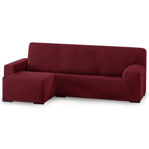 Funda de sofá elástica adaptable. Rojo chaise longue corto…