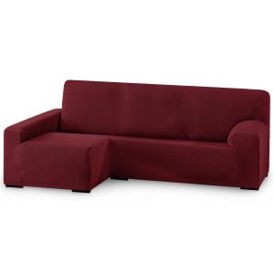 Funda de sofá elástica adaptable. Rojo chaise longue largo…