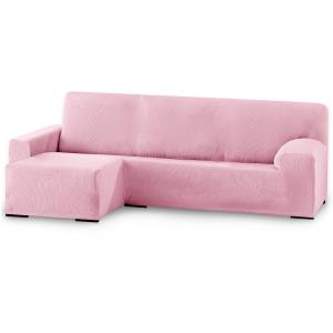 Funda de sofá elástica adaptable. Rosa chaise longue corto…