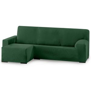 Funda de sofá elástica adaptable. Verde chaise longue corto…