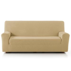 Funda de sofá elástica beige 130 - 180 cm
