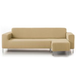 Funda de sofá elástica  beige chaiselongue corto derecha