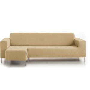 Funda de sofá elástica  beige chaiselongue corto Izquierdo