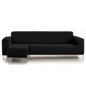 Funda de sofá elástica  negro chaiselongue corto Izquierdo