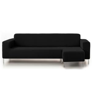 Funda de sofá elástica  negro chaiselongue largo derecha